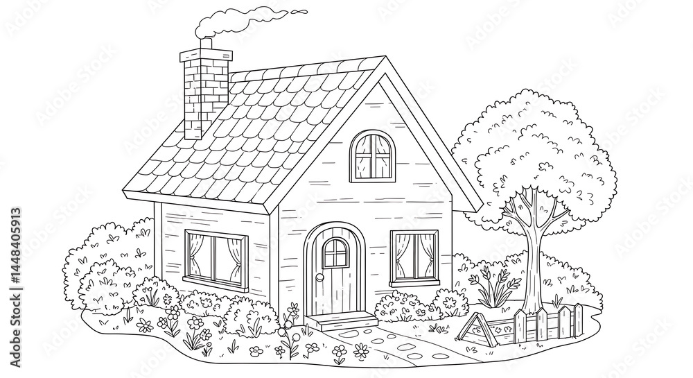 Fototapeta premium House coloring page