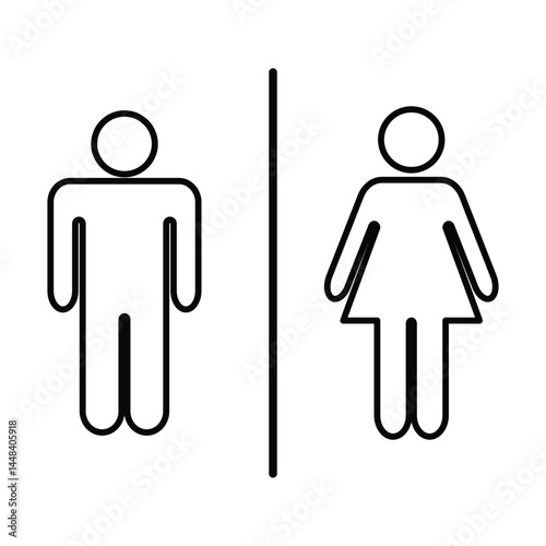 Men and women restroom icon, men and women bathroom sign. vector illustration on white background