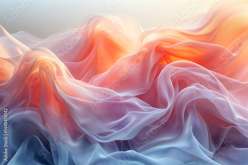 Soft Pastel Fabric Drapes with Light.
