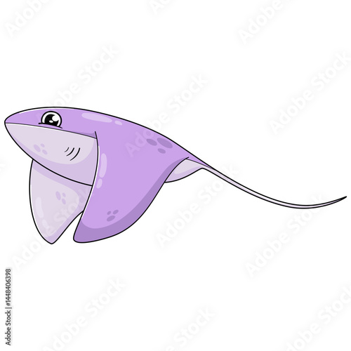Stingray Cartoon Vector Illustration