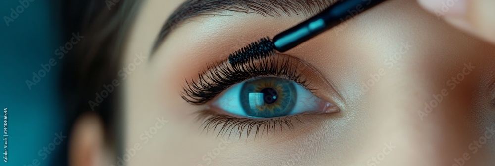 A professional makeup application process.