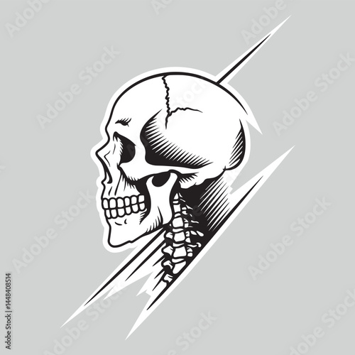 Skull logo with crossbone vector logo