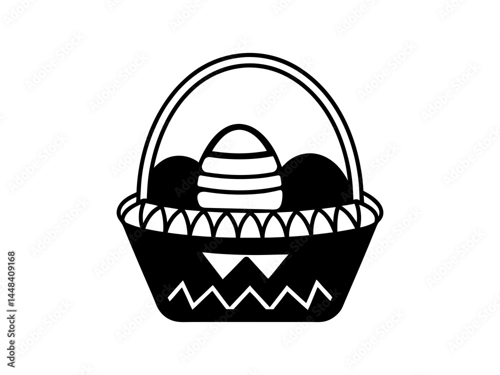Elegant Easter Egg Basket Vector – Intricate Black and White Line Art Illustration for Religious Holiday, Spring Decor, and Seasonal Design Projects. Elegant Easter Egg Basket Vector – Intricate Black and White Line Art Illustration for Religious Holiday, Spring Decor, and Seasonal Design Projects.