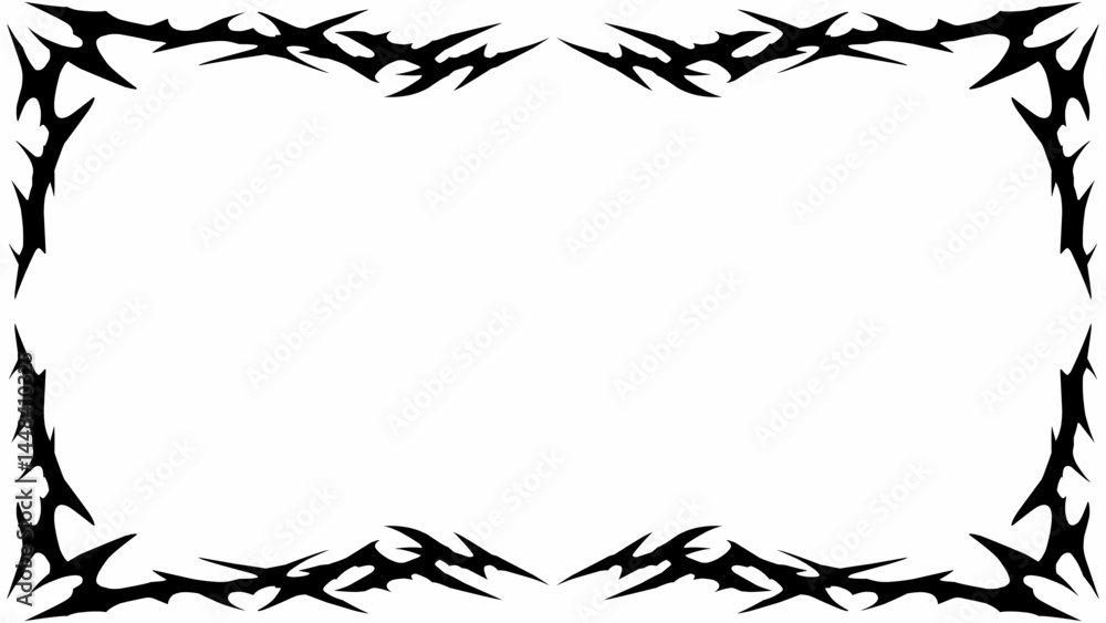 Obraz premium frame black tribal abstract shape vector design dark aesthetic element decoration
