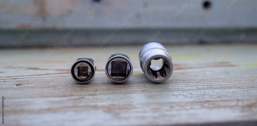 Photo of adapters and socket wrench