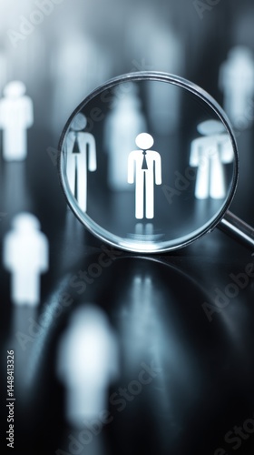 Magnifying Glass Over Human Figures