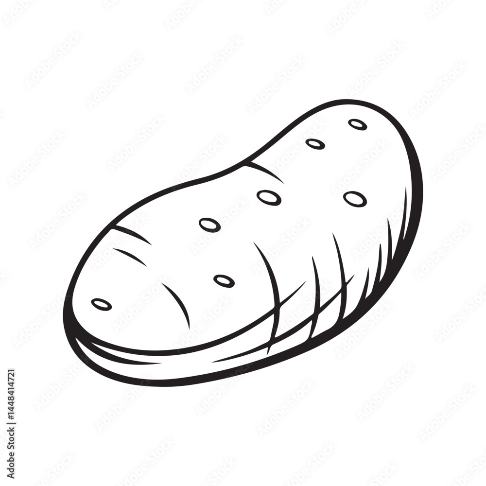 Potato outline vector flat illustration design Potato outline vector flat illustration design