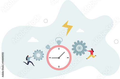 Efficiency or productivity, manage resources and time to optimize best work result, increase performance with effective process, character life .