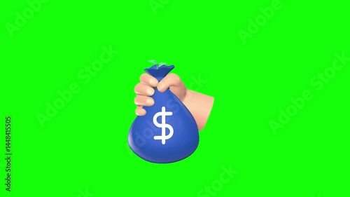 Money Reserves 3D Animated icon with green screen
