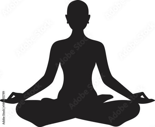  Yoga Meditation Woman Silhouette Vector