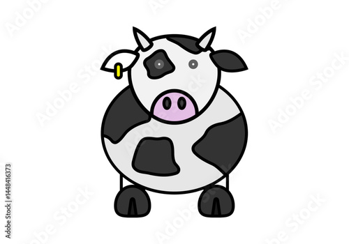 Vaca de manchas negras y blancas y trazo negro