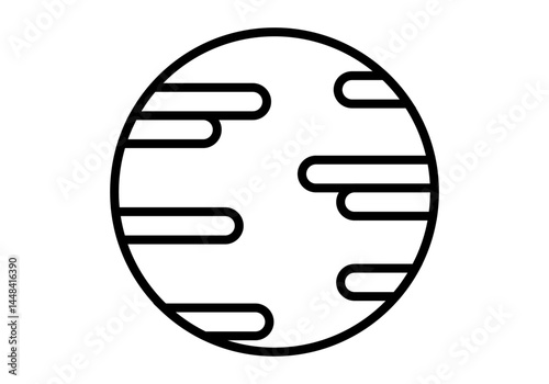 Icono negro de planeta extraterrestre 