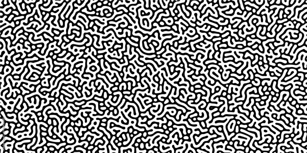 Diffusion reaction seamless vector pattern. Natural seamless line pattern. Linear design with biological shapes. Reaction-diffusion or truing pattern formation. abstract truing organic wallpaper.	
