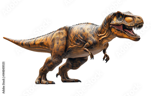 Fototapeta Naklejka Na Ścianę i Meble -  Realistic standing T-Rex dinosaur isolated on a transparent background