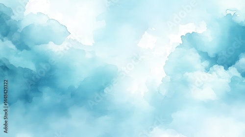Blue watercolor clouds abstract background texture