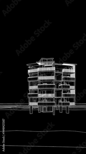 Office building architectural 3d rendering 