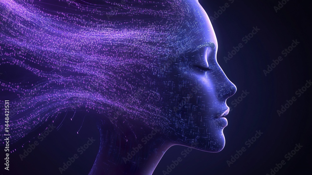 Obraz premium Digital AI Face