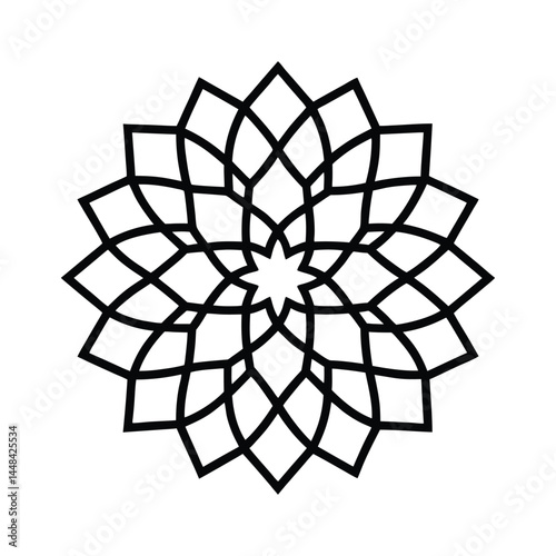 indo islamic fusion mandala vector line art