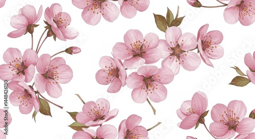 Pink Blossom Pattern Floral Design for Spring Projects