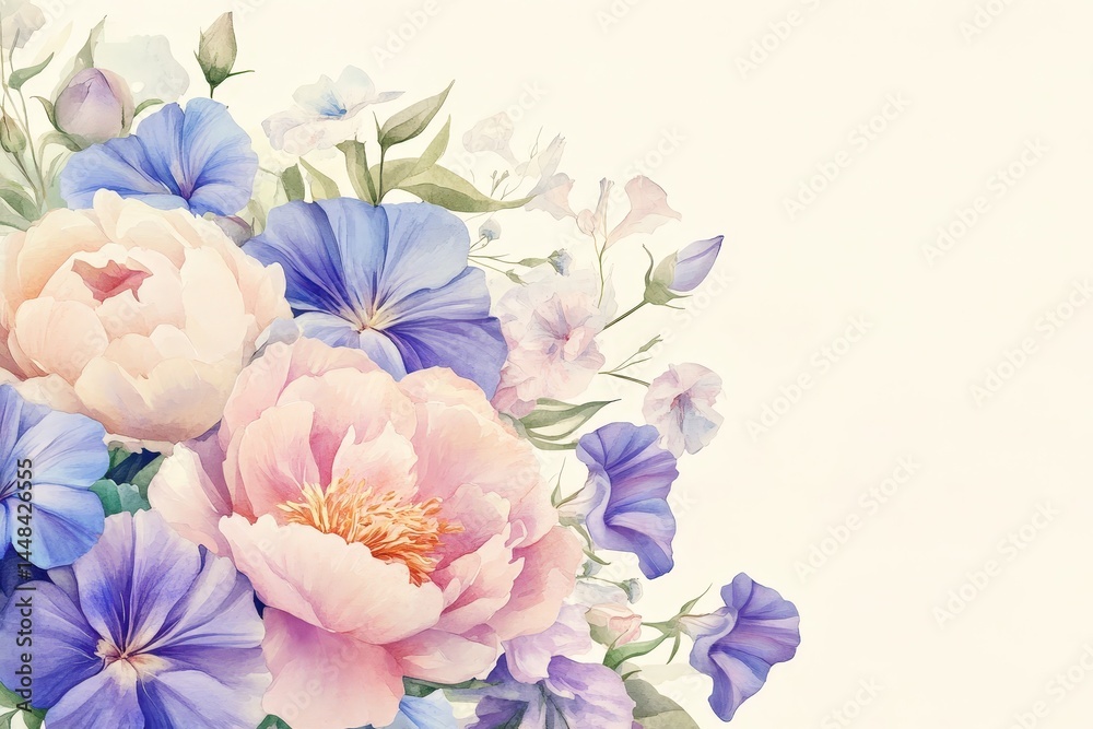 Obraz premium Delicate floral arrangement in pastel colors.