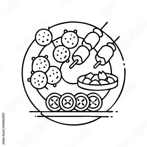 appetizer platter icon, appetizer platter vector illustration-simple illustration of appetizer platter, perfect for appetizer platter logos and icons