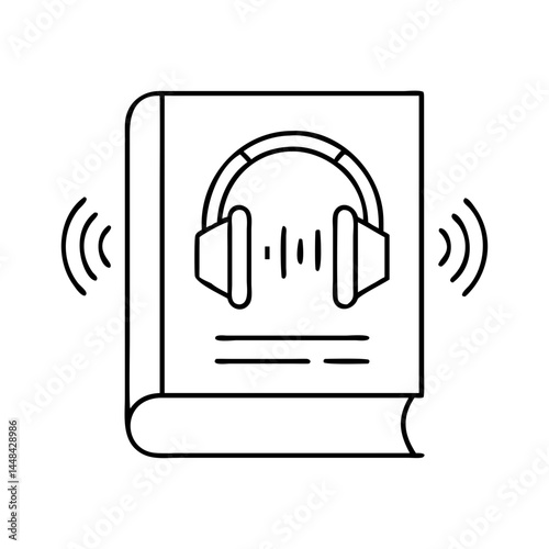 audiobook with sound waves icon, audiobook with sound waves vector illustration-simple illustration of audiobook with sound waves, perfect for audiobook with sound waves logos and icons