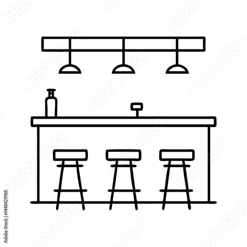 bar counter with stools icon, bar counter with stools vector illustration-simple illustration of bar counter with stools, perfect for bar counter with stools logos and icons