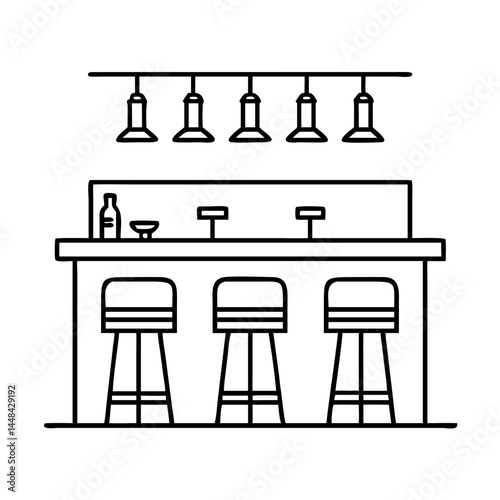 bar counter with stools icon, bar counter with stools vector illustration-simple illustration of bar counter with stools, perfect for bar counter with stools logos and icons