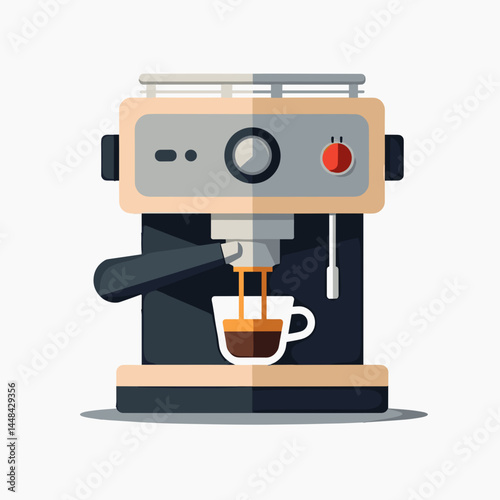 coffee machine icon with espresso extraction