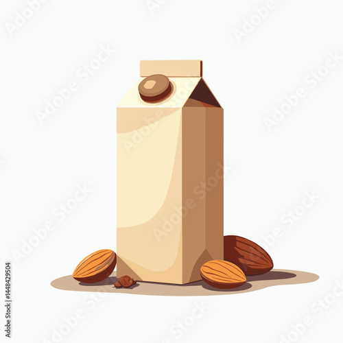 carton of milk with nuts  stock illustration