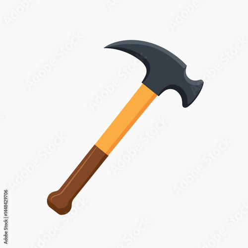 handheld tool with brown handle and black head  stock image