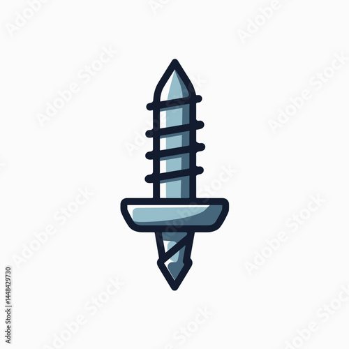 screwdriver icon with screw  digital illustration