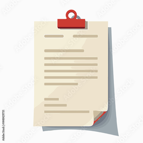 digital signature form template with red clip, beige paper, text fields, blank space
