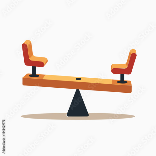 modern balance board with red seat and black base  fitness equipment illustration