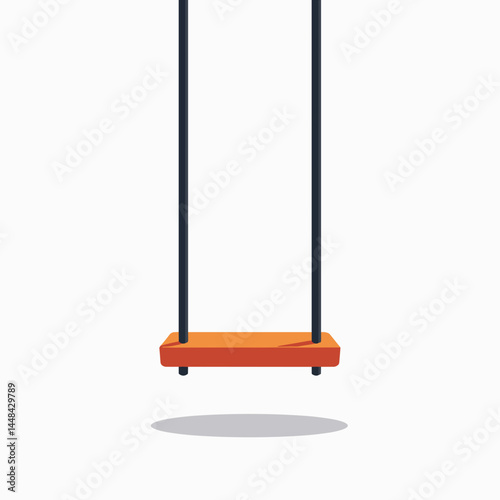 vibrant orange swing set with black frame