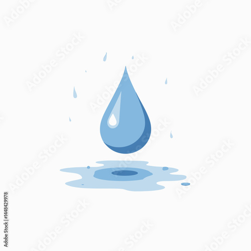 water droplet illustration with blue tear drop shape