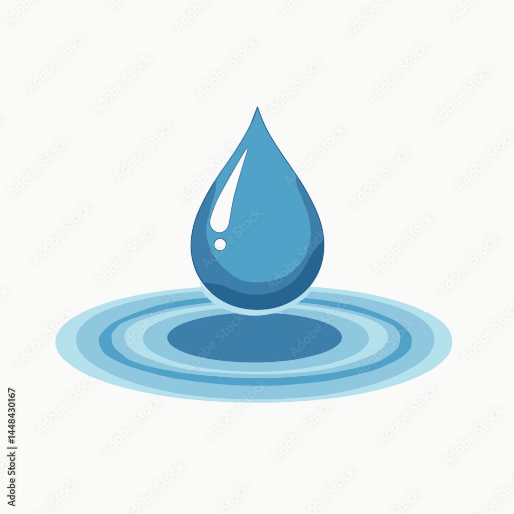 water drop in blue circle vector illustration water drop in blue circle vector illustration