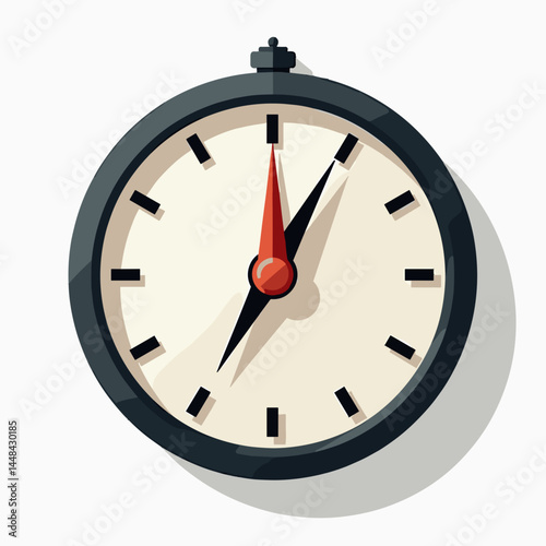 vintage analog clock with red second hand