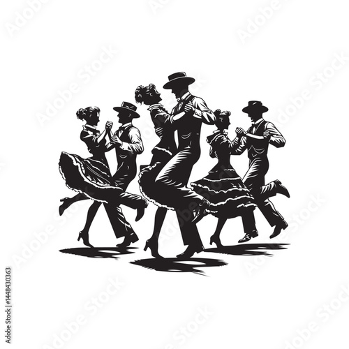 Square Dance Dancers Vector (3).eps