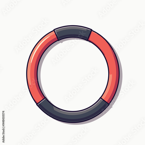 red and gray ring with hole