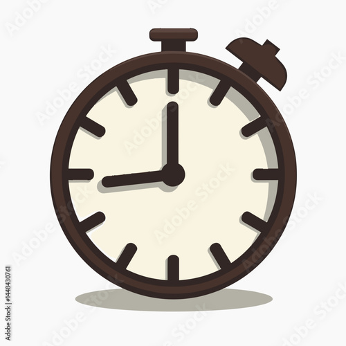 vintage alarm clock with brown wooden frame and white face