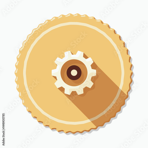 gear mechanism on yellow wheel
