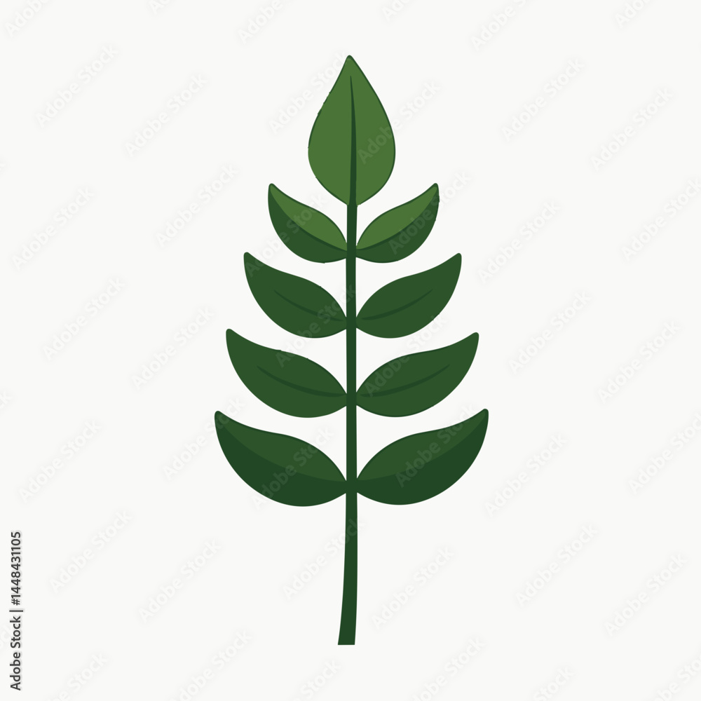 vibrant green leaf icon with stem digital art vector illustration vibrant green leaf icon with stem digital art vector illustration