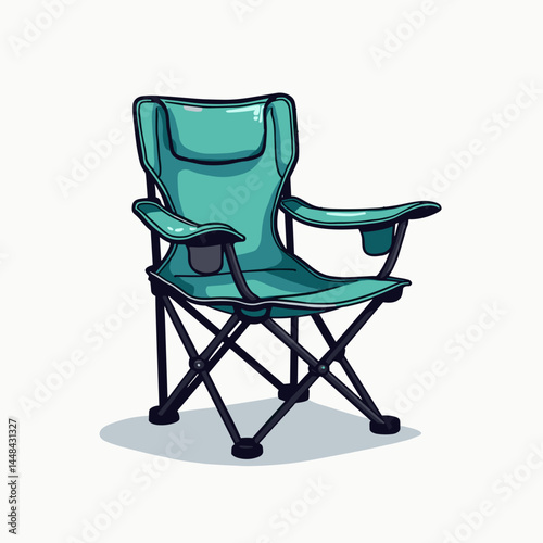 turquoise camping chair with cup holder  portable outdoor seating