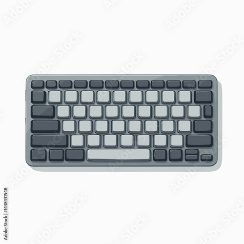 modern gray keyboard with white keys