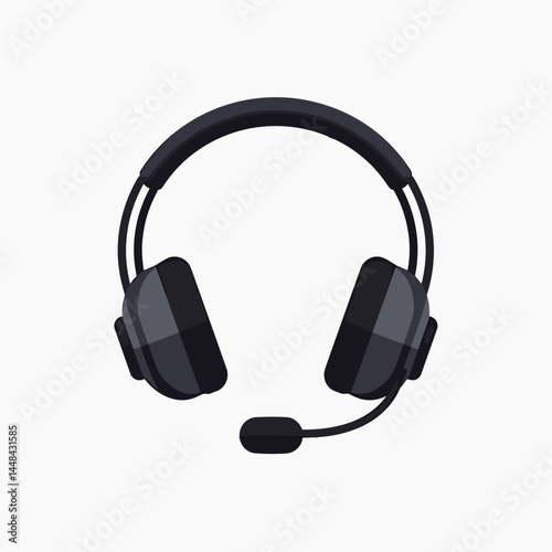professional black headset with microphone