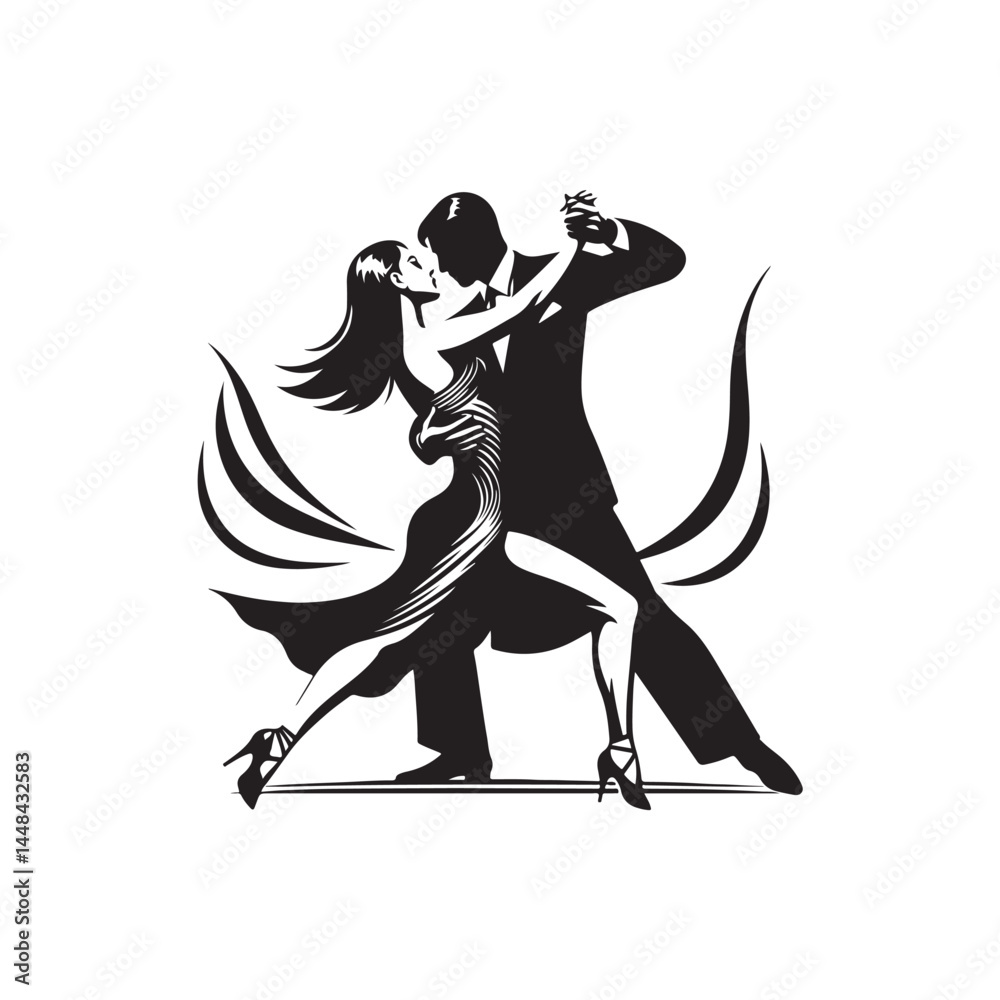 Fototapeta premium Tango Dancers Vector (4).eps