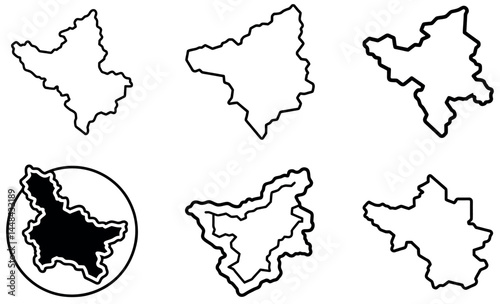 Outline Map Vector Icons - Abstract Geometric Map Shapes