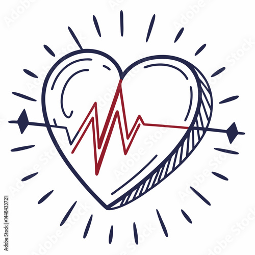 heart with heartbeat