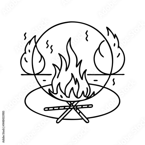 campground fire pit icon, campground fire pit vector illustration-simple illustration of campground fire pit, perfect for campground fire pit logos and icons